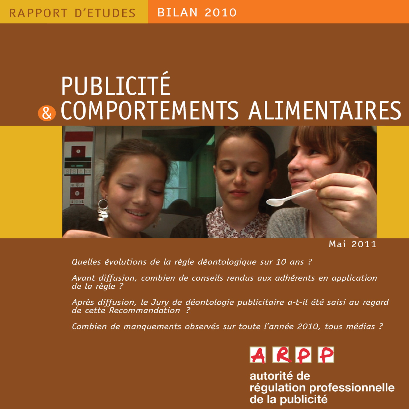 Bilan Publicité et Comportements Alimentaires 2010