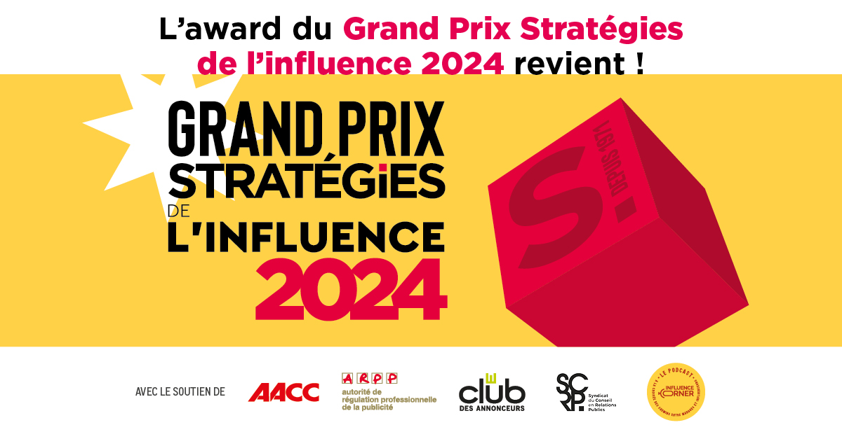 L’ARPP soutient la 5ème édition du Grand Prix Stratégies de l’Influence 2024 aux côtés de l’AACC DIGITAL , du Club des Annonceurs, du SCRP et d’Influence Corner, tous partenaires de cet évènement.