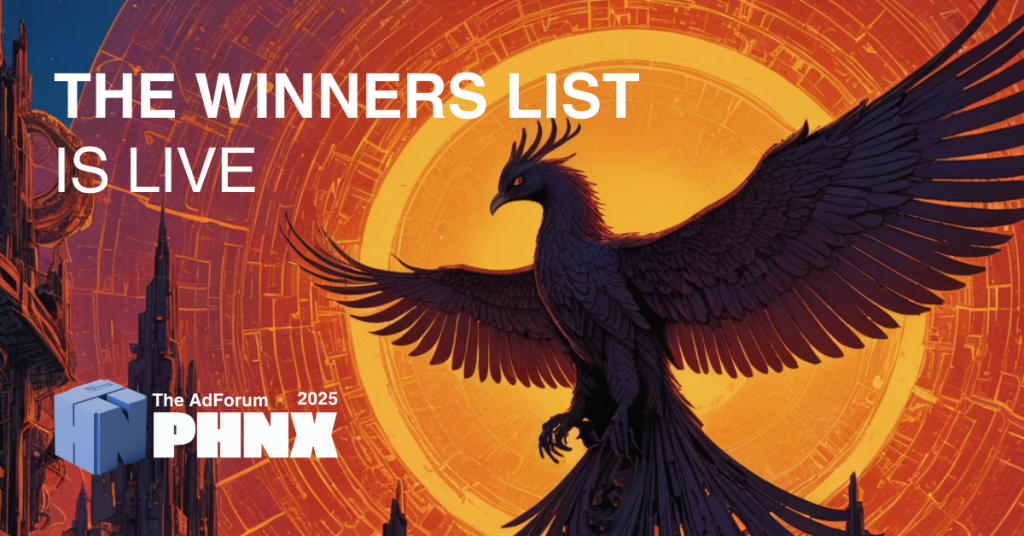 Image représentant un Phoenix devant un grand soleil, avec un slogan "The Winners List is Live"