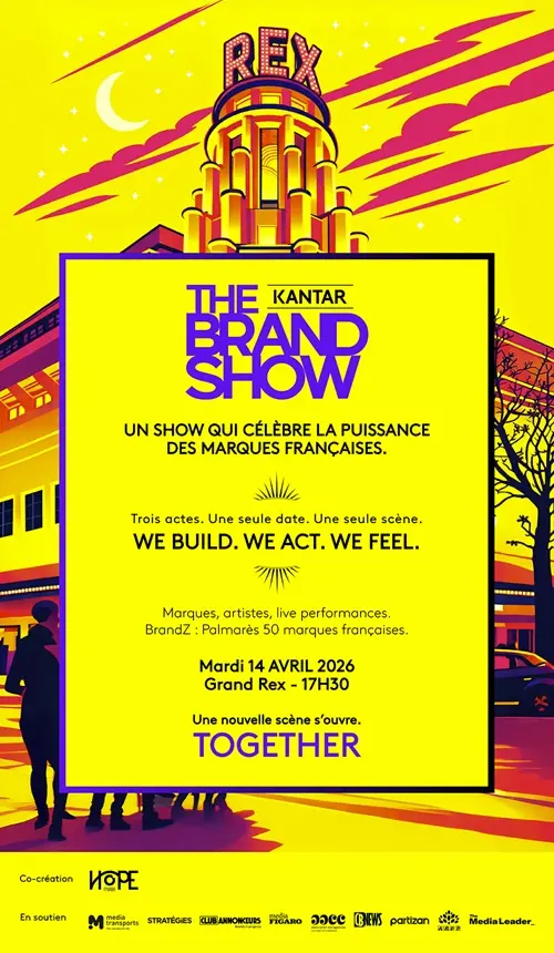 VISUEL INVITATION THE BRAND SHOW SAVE THE DATE 16mars26 ; couleur principale : jaune