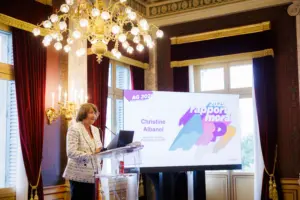 Photo de Mme Christine Albanel, lors de l'AG 2026 de l'ARPP