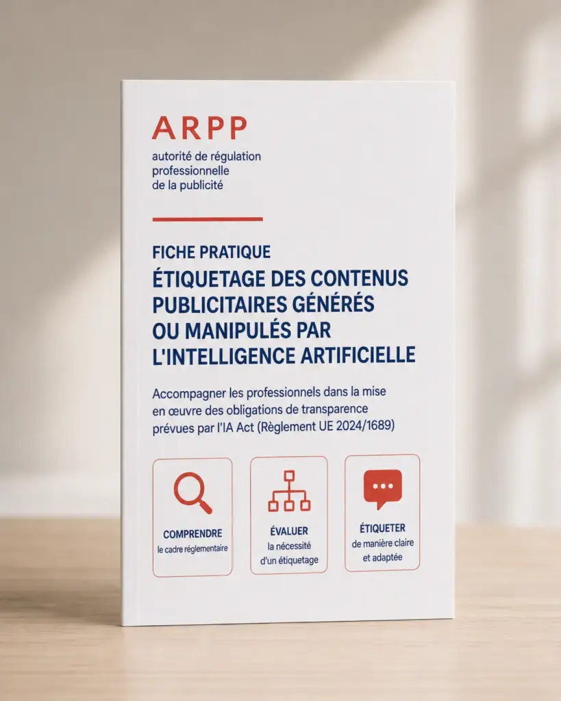 03.08.2026 – L’ARPP publie une fiche pratique pour accompagner les professionnels dans l’étiquetage des contenus publicitaires générés ou manipulés par l’intelligence artificielle