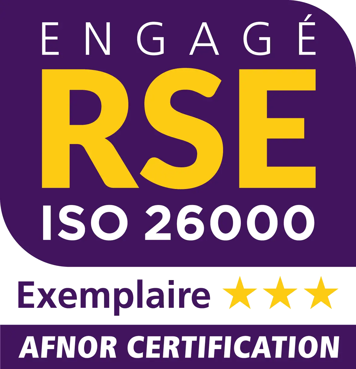 Engagé RSE, modèle AFAQ 26000, confirmé deux étoiles, AFNOR Certification