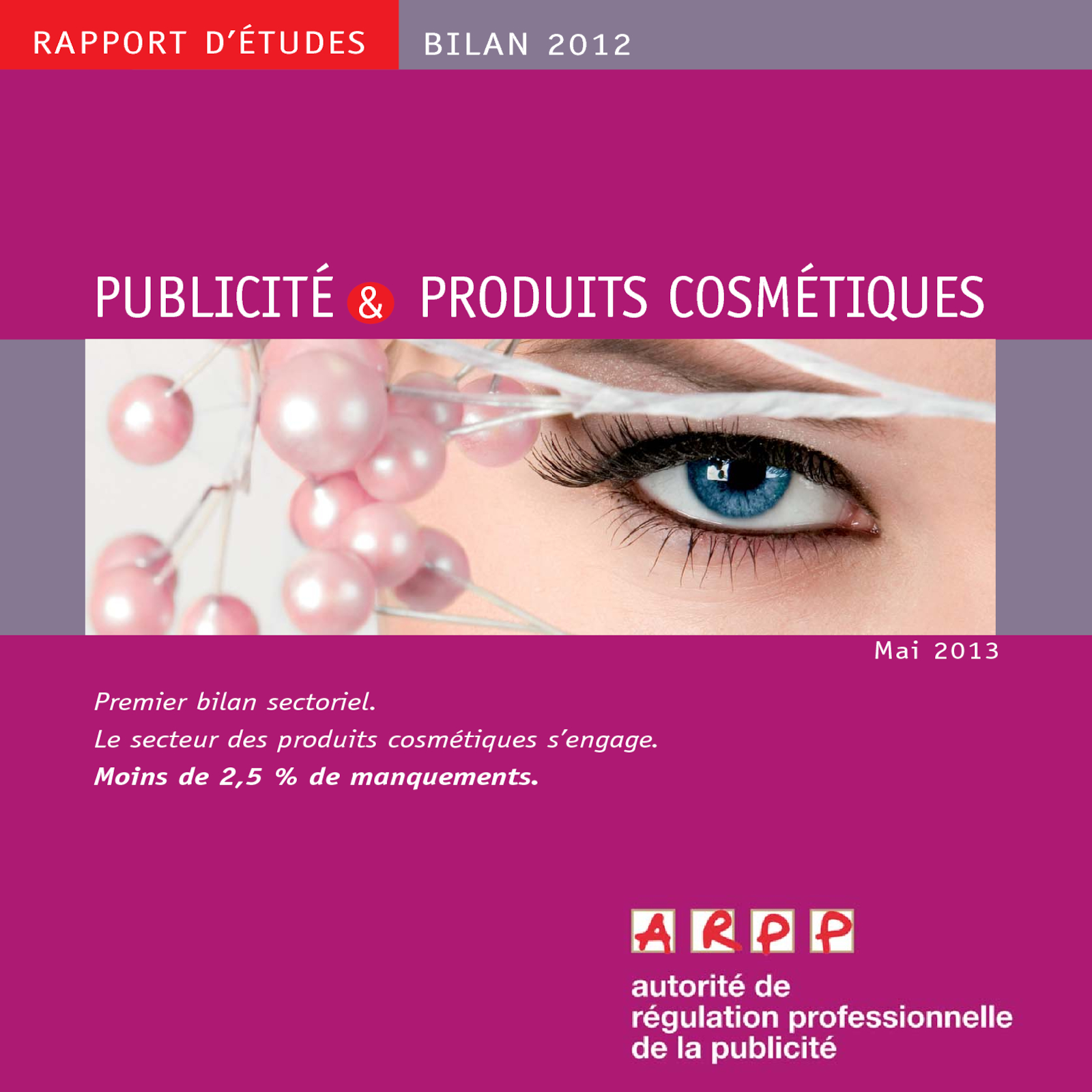 Bilan Publicité et Produits Cosmétiques 2012