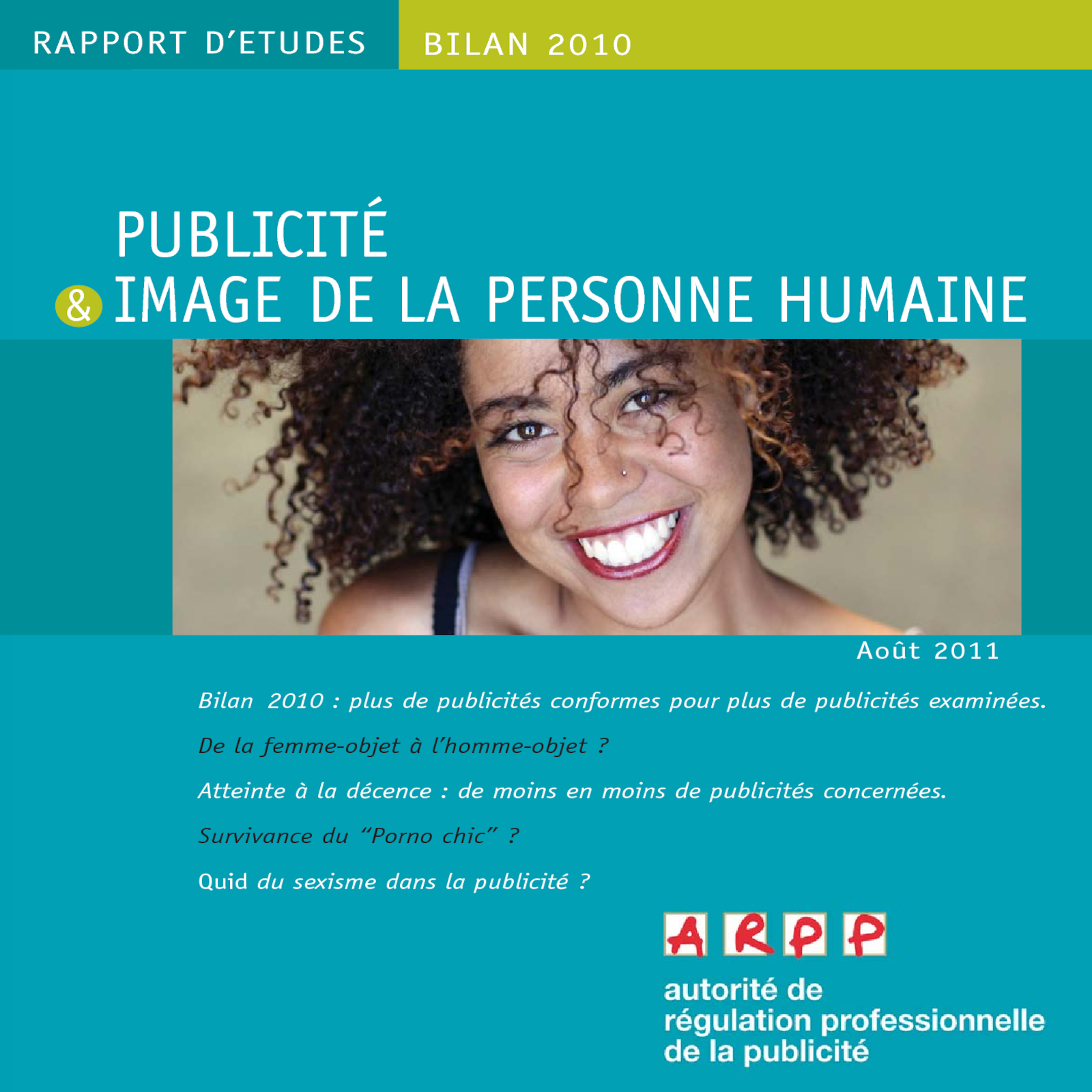 Bilan Publicité et Image de la Personne Humaine 2010