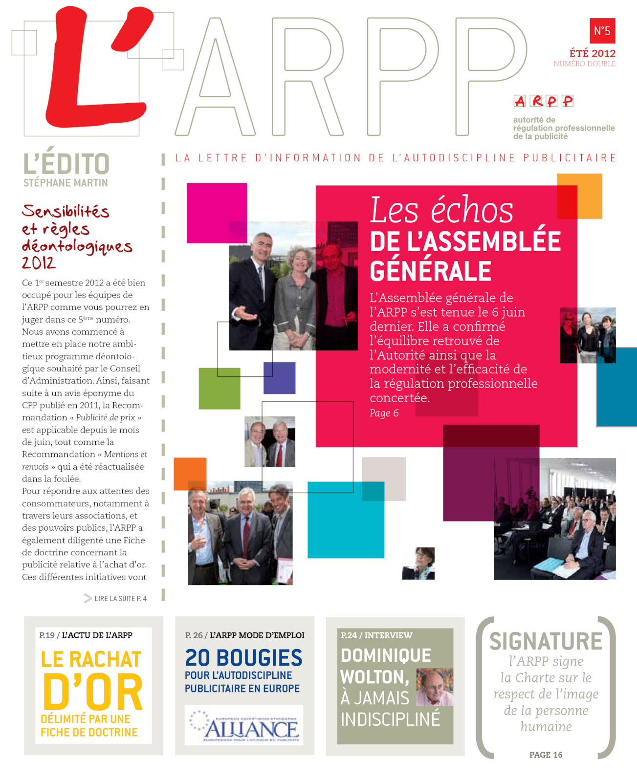 Lettre n°5 – Eté 2012