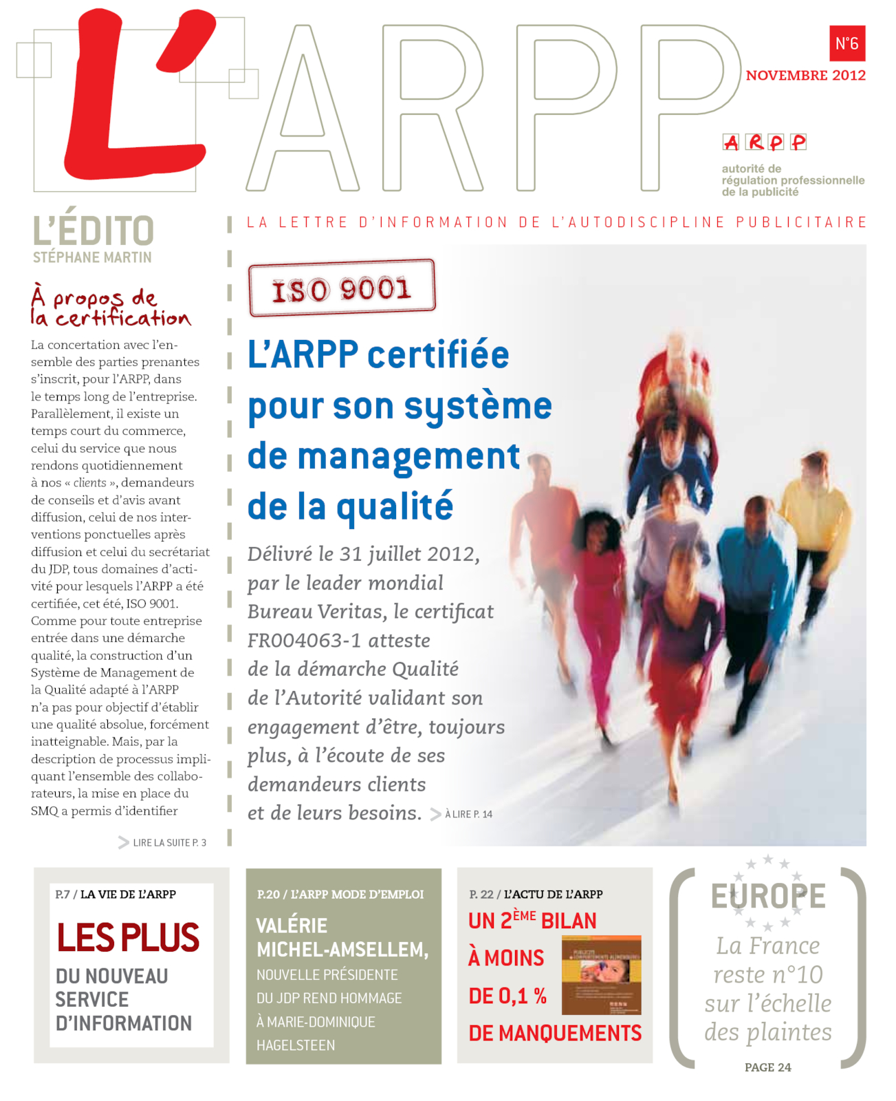 Lettre n°6 – Novembre 2012