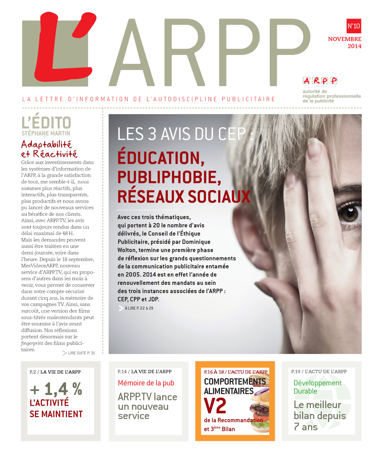 Lettre n°10 – Novembre 2014