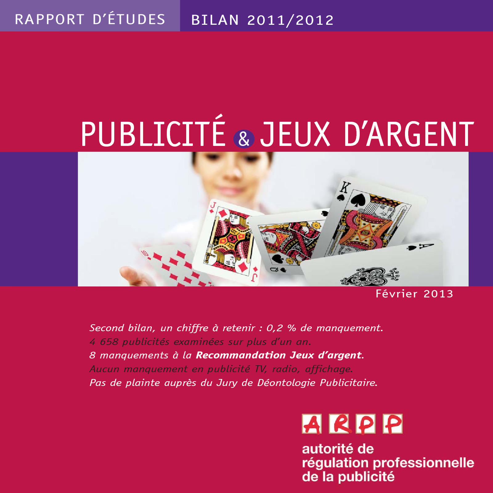 Bilan Publicité et Jeux d’Argent 2011-2012